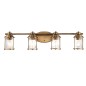 Preview: Elstead Ashland Bay Wandleuchte E27 4-fach Naturmessing Klar gerippt IP44