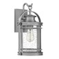 Preview: Elstead Booker Außen-Außenwandleuchte E27 38cm Industrielles Aluminium Klar IP44