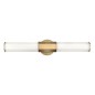Preview: Elstead Facet LED Wandleuchte 2-fach Heritage Messing Opal geätzt IP44