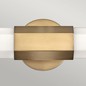 Preview: Elstead Facet LED Wandleuchte 2-fach Heritage Messing Opal geätzt IP44