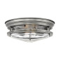 Preview: Elstead Hadrian Deckenleuchte E27 2-fach Antikes Nickel Klar IP44