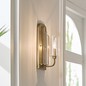 Preview: Elstead Kimrose Wandleuchte E14 Gebürstetes Naturmessing Klar geriffelt