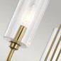 Preview: Elstead Kimrose Kronleuchter E14 3-fach Gebürstetes Naturmessing Klar geriffelt