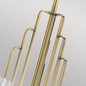 Preview: Elstead Kimrose Kronleuchter E14 6-fach Gebürstetes Naturmessing Klar geriffelt