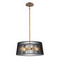 Preview: Elstead Linara Pendelleuchte E27 Schwarz und Naturmessing