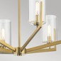 Preview: Elstead Nye Kronleuchter E14 6-fach Gebürstetes Naturmessing Klar