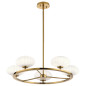 Preview: Elstead Pim LED Kronleuchter G9 5-fach Fuchs-Gold Satinierter, ummantelter Opal IP44