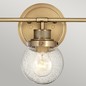 Preview: Elstead Poppy Wandleuchte E27 3-fach Heritage Messing Klar IP44