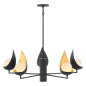 Preview: Elstead Ren LED Kronleuchter G9 5-fach Mattes Schwarz und Gold