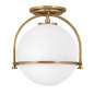 Preview: Elstead Somerset Deckenleuchte E27 Heritage Messing Opal