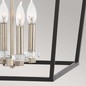 Preview: Elstead Stinson Hängeleuchte E14 4-fach 58cm Schwarz mit poliertem Nickel