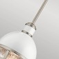Preview: Elstead Tollis Hängeleuchte E27 32cm Gebürstetes Nickel und weiß Klar gerippt