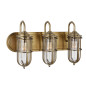 Preview: Elstead Urban Restoration Wandleuchte E27 3-fach Dunkles Antikmessing Klar IP44