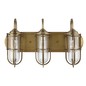 Preview: Elstead Urban Restoration Wandleuchte E27 3-fach Dunkles Antikmessing Klar IP44