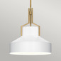 Preview: Elstead Brecken Pendelleuchte E27 2-fach Gealtertes Messing und Opalglas-Schirm mit Einfassung Opalglas
