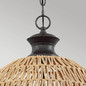 Preview: Elstead Casablanca Pendelleuchte E27 3-fach Palladianische Bronze Papierseil naturfarben