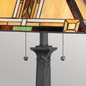 Preview: Elstead Navajo Tischlampe E27 2-fach Bronze und Kunstglas-Schirm Tiffanyglas