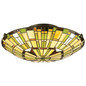 Preview: Elstead Reed Deckenleuchte E27 2-fach Valiant Bronze und Kunstglas-Schirm Kunstglas