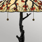 Preview: Elstead Whispering Tischlampe E27 2-fach Valiant Bronze und Kunstglas-Schirm Tiffanyglas cremeweiß