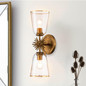 Preview: Elstead Staring Wandleuchte E27 2-fach Gebeiztes Gold Klar