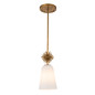 Preview: Elstead Staring Pendelleuchte E27 Gebeiztes Gold Opal