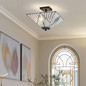 Preview: Elstead Alderley Pendelleuchte E27 2-fach Vintage-Bronze Tiffanyglas