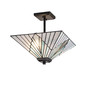Preview: Elstead Alderley Pendelleuchte E27 2-fach Vintage-Bronze Tiffanyglas