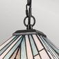 Preview: Elstead Alderley Pendelleuchte E27 Vintage-Bronze Tiffanyglas