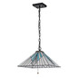 Preview: Elstead Alderley Pendelleuchte E27 Vintage-Bronze Tiffanyglas