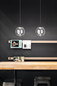 Preview: Fabas Luce Ariel LED Pendelleuchte 14W dimmbar steuerbare Lichtfarbe Transparent/Tropfen 3770-45-372