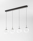 Preview: Fabas Luce Ariel LED Pendelleuchte 28W dimmbar steuerbare Lichtfarbe Transparent/Tropfen 3770-48-372