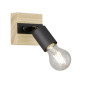Preview: FHL Juris Wandleuchte im Industrial-Design, Wandlampe E27 schwarz Holz natur