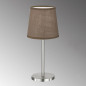 Preview: FHL Eve Tischleuchte, Tischlampe E14 Leinen-Stoffschirm braun nickel