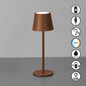 Preview: FHL Roxi LED Tischleuchte 1,5W dimmbar Akku CCT einstellbare Lichtfarbe rostfarben 850648