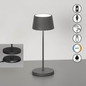 Preview: FHL Asena Pro LED Tischleuchte 2W dimmbar CCT einstellbare Lichtfarbe sandgrau 850672