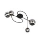 Preview: Fischer & Honsel Bala LED Deckenleuchte 4-fach G9 warmweiss Glas rauchfarben sandschwarz 21405