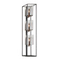 Preview: Fischer & Honsel Samu Stehleuchte 3-fach E27 schaltbar Glas rauchfarben sandschwarz 40419