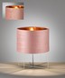 Preview: Fischer & Honsel Aura Moderne Tischleuchte E27 Stoffschirm rose samt gold 50394