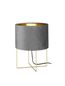 Preview: Fischer & Honsel Aura Tischleuchte E27 Stoffschirm grau Samt, goldfarben gold 50460
