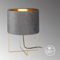 Preview: Fischer & Honsel Aura Tischleuchte E27 Stoffschirm grau Samt, goldfarben gold 50460