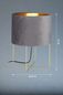 Preview: Fischer & Honsel Aura Tischleuchte E27 Stoffschirm grau Samt, goldfarben gold 50460