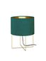 Preview: Fischer & Honsel Aura Tischleuchte E27 Stoffschirm petrol Samt, goldfarben gold 50462