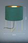 Preview: Fischer & Honsel Aura Tischleuchte E27 Stoffschirm petrol Samt, goldfarben gold 50462