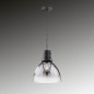 Preview: Fischer & Honsel Londo Pendelleuchte E27 Glas rauchfarben sandschwarz 60802