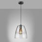 Preview: Fischer & Honsel Miro Pendelleuchte E27 Glas rauchfarben sandschwarz 60840