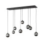 Preview: Fischer & Honsel Bala LED Pendelleuchte 8-fach G9 warmweiss Glas rauchfarben sandschwarz 60983