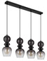 Preview: Globo Clarity E27 Hängeleuchte 4-fach 25W Schwarz Matt, Metall Ø15cm 15174-4H