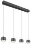 Preview: Globo Marthy LED Hängeleuchte 24W Warmweiß Grau Matt, Metall Ø10cm 15209-4