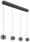 Preview: Globo Marthy LED Hängeleuchte 24W Warmweiß Grau Matt, Metall Ø10cm 15209-4