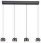 Preview: Globo Marthy LED Hängeleuchte 24W Warmweiß Grau Matt, Metall Ø10cm 15209-4